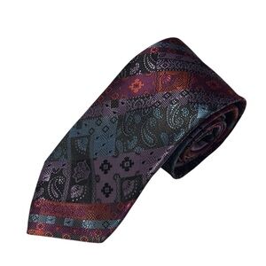 Elegant Multicolor Montebello Italia Paisley 100% Silk Men's Tie